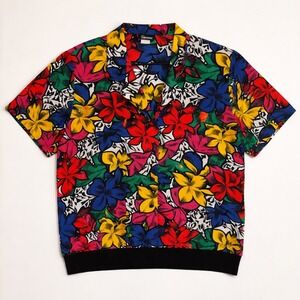 VTG Colorful 80s Top L Retro Colorblock Dopamine Rainbow Spring Funky Grannycore